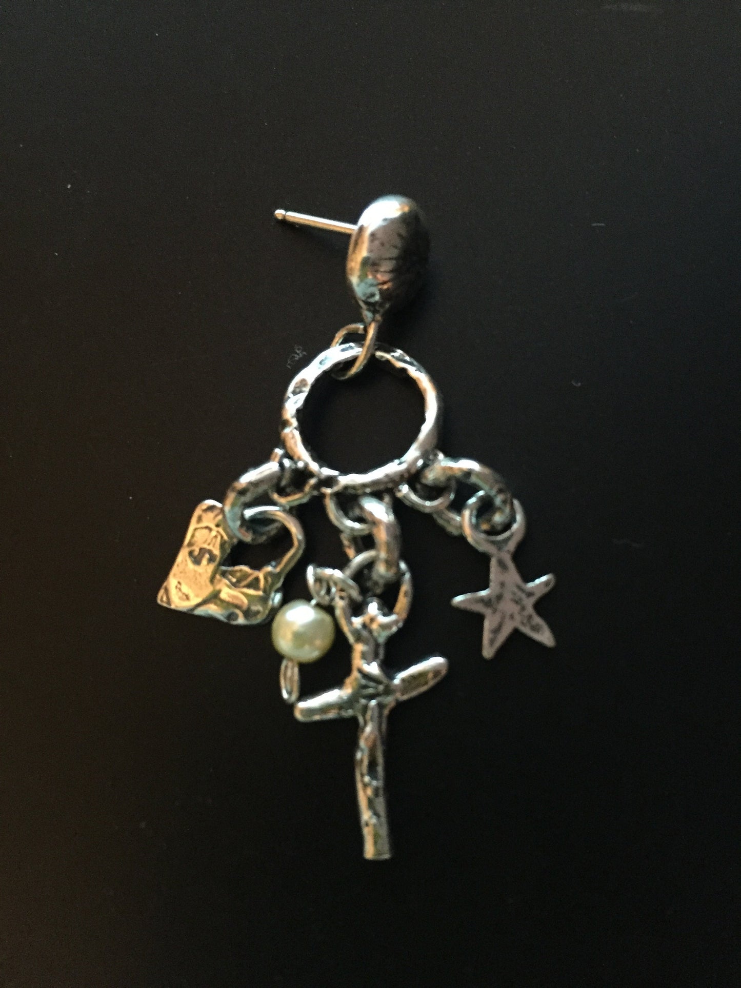 Sterling Silver Artisan Rustic Chandelier Earrings