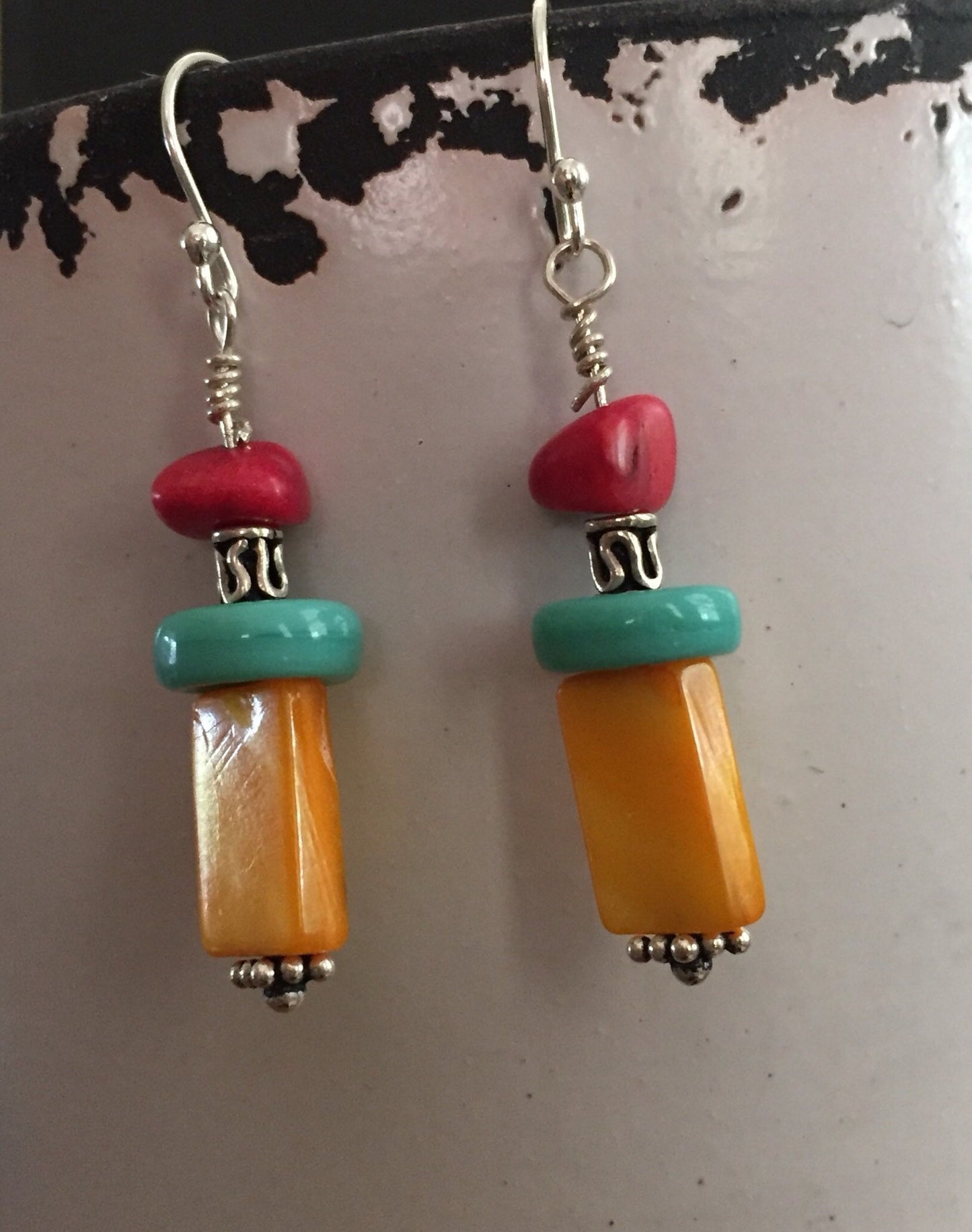 Sterling Silver Organic Style Dangle Earrings