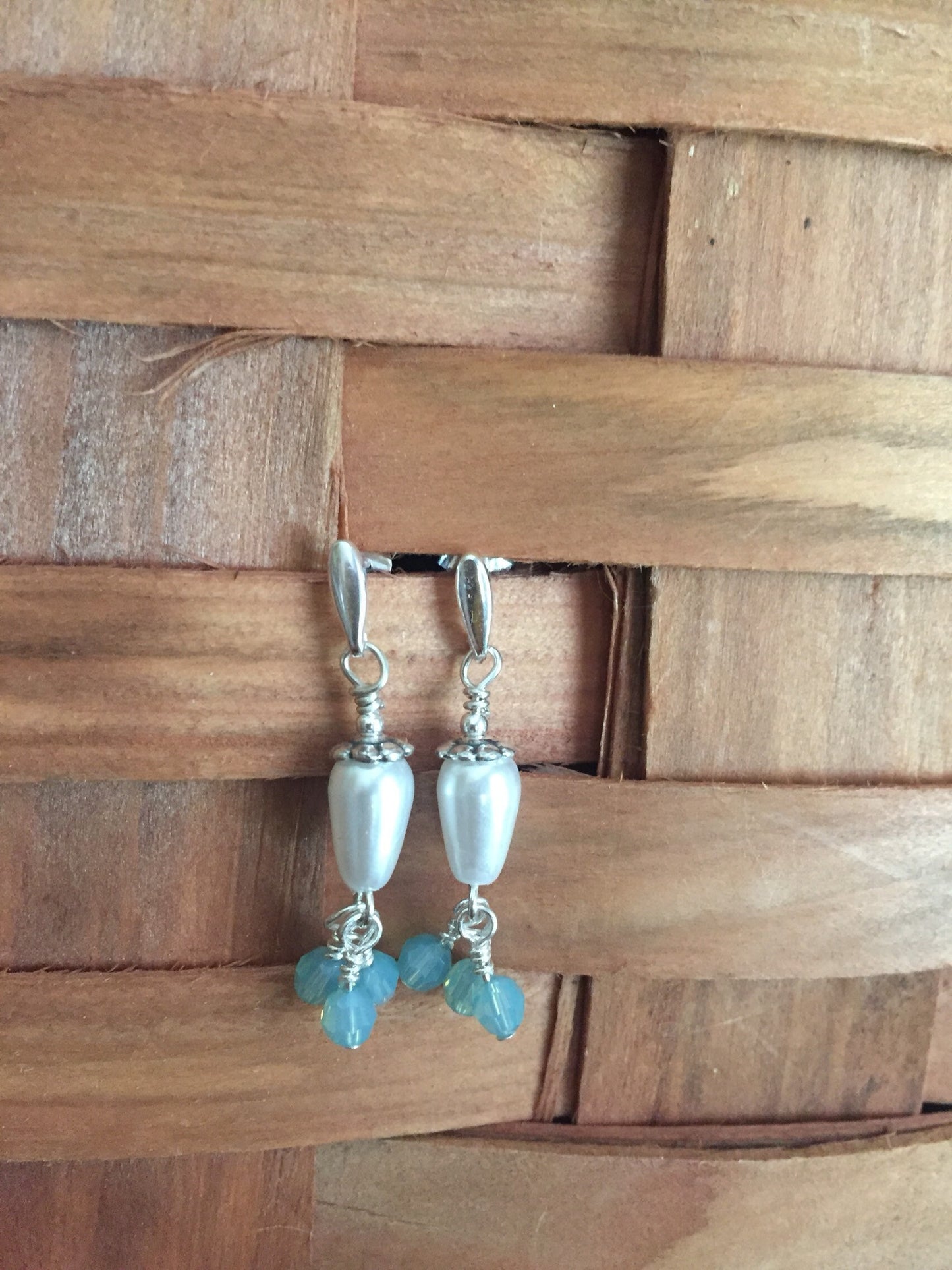Sterling Silver, Pearl Teardrop Beads and Swarovski Crystal Dangles - Just Divine!