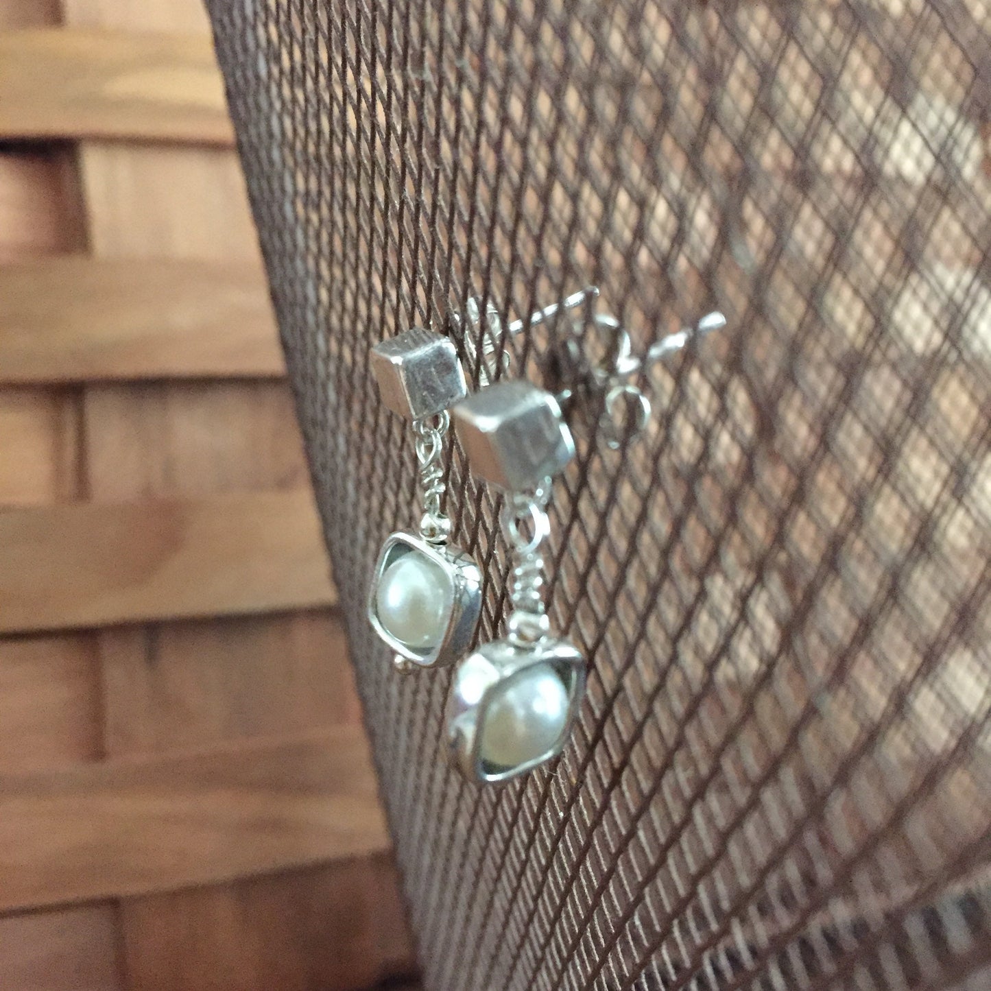 Sterling Silver & Pearl Dainty Dangle Earrings