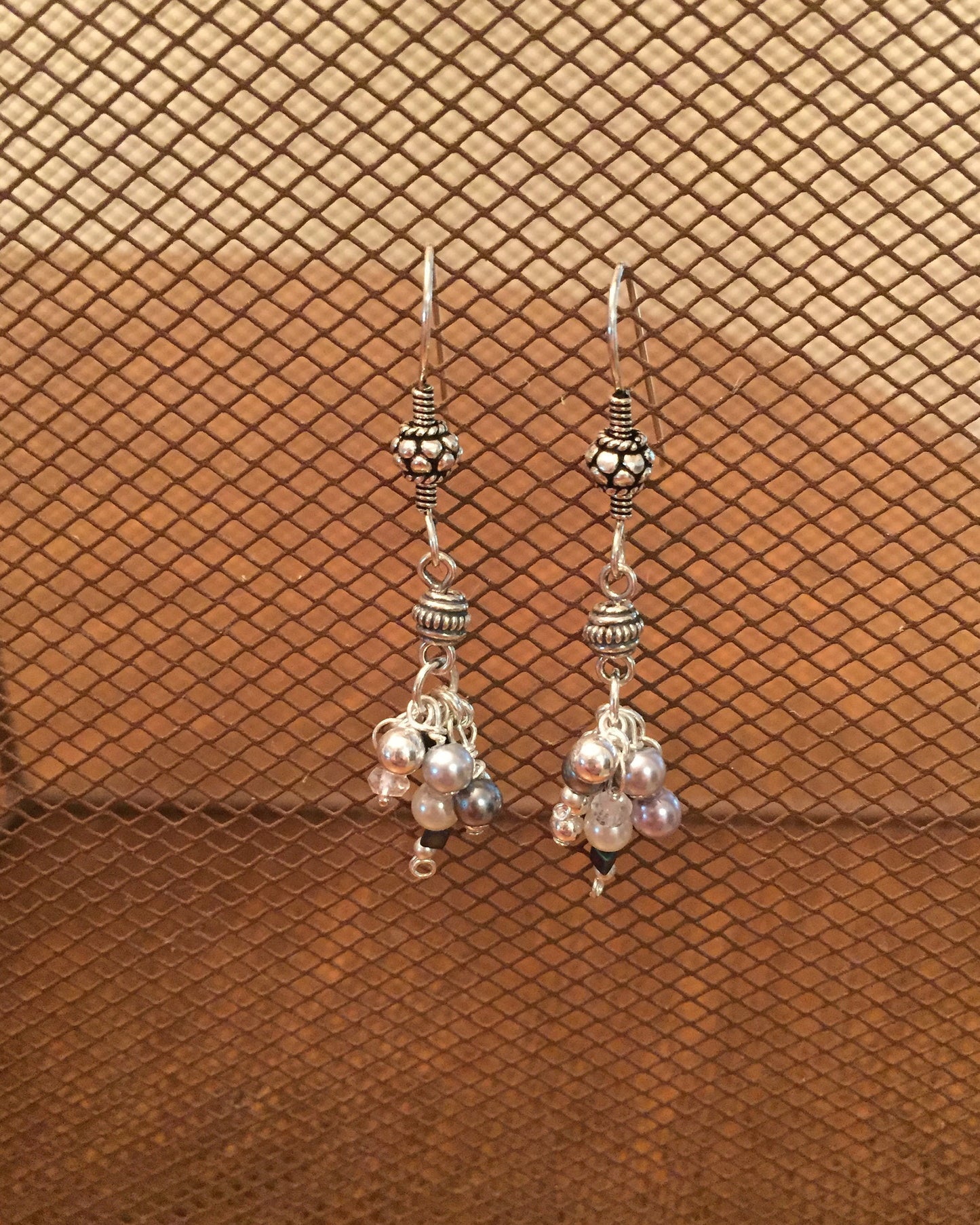 Sterling Silver and Pearl Bead Dangle Earrings
