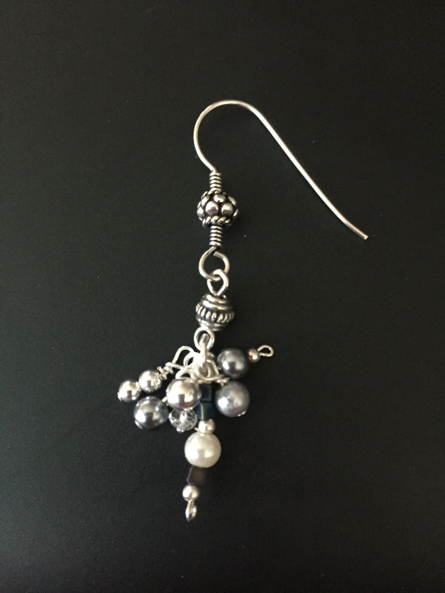 Sterling Silver and Pearl Bead Dangle Earrings