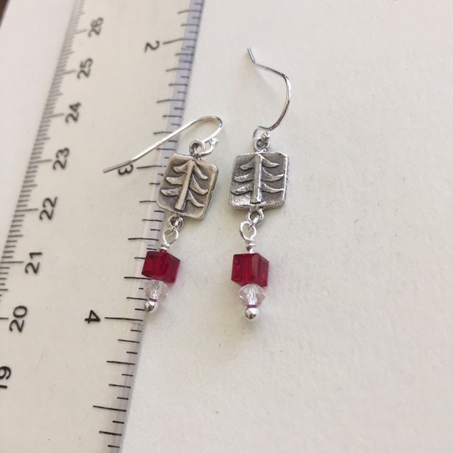 Sterling Silver Winter Christmas Trees with Dangles