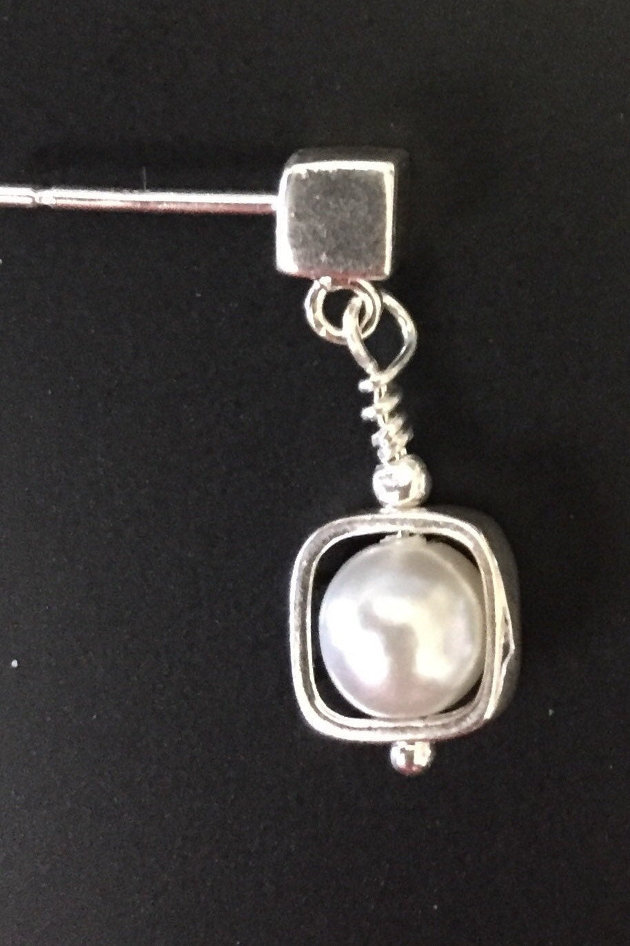 Sterling Silver & Pearl Dainty Dangle Earrings