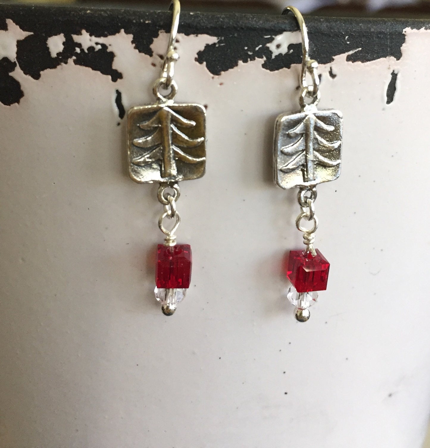 Sterling Silver Winter Christmas Trees with Dangles