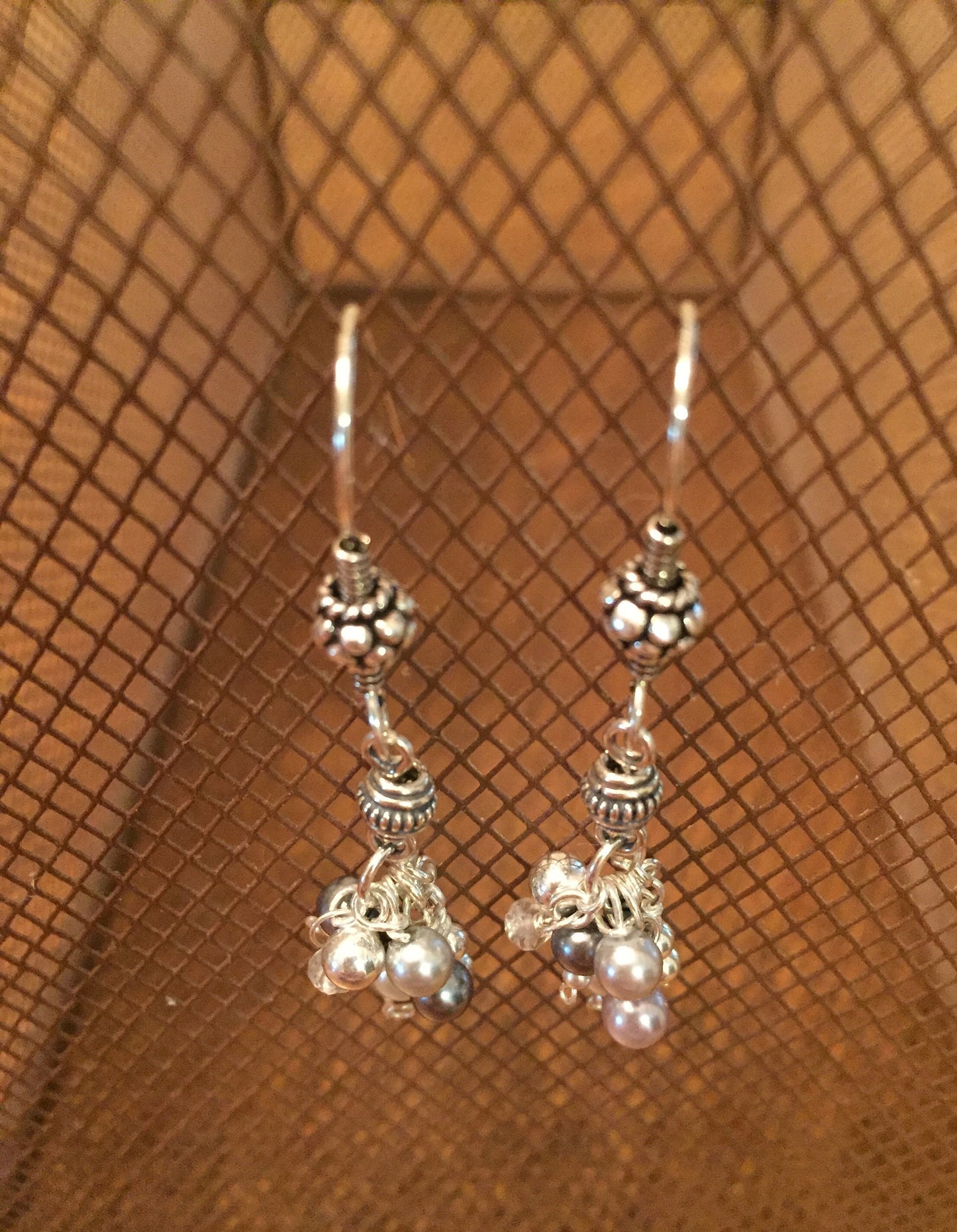 Sterling Silver and Pearl Bead Dangle Earrings
