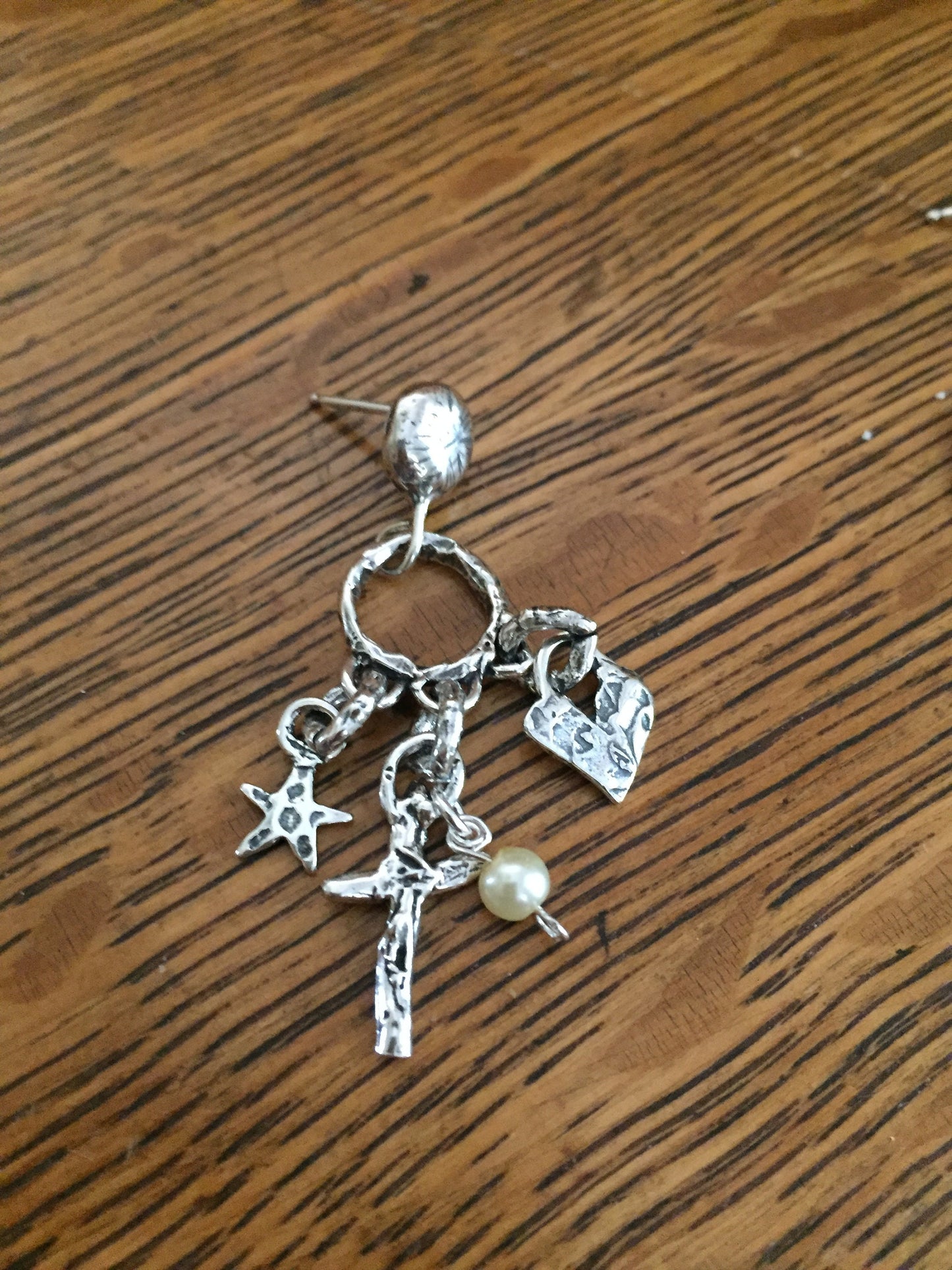 Sterling Silver Artisan Rustic Chandelier Earrings