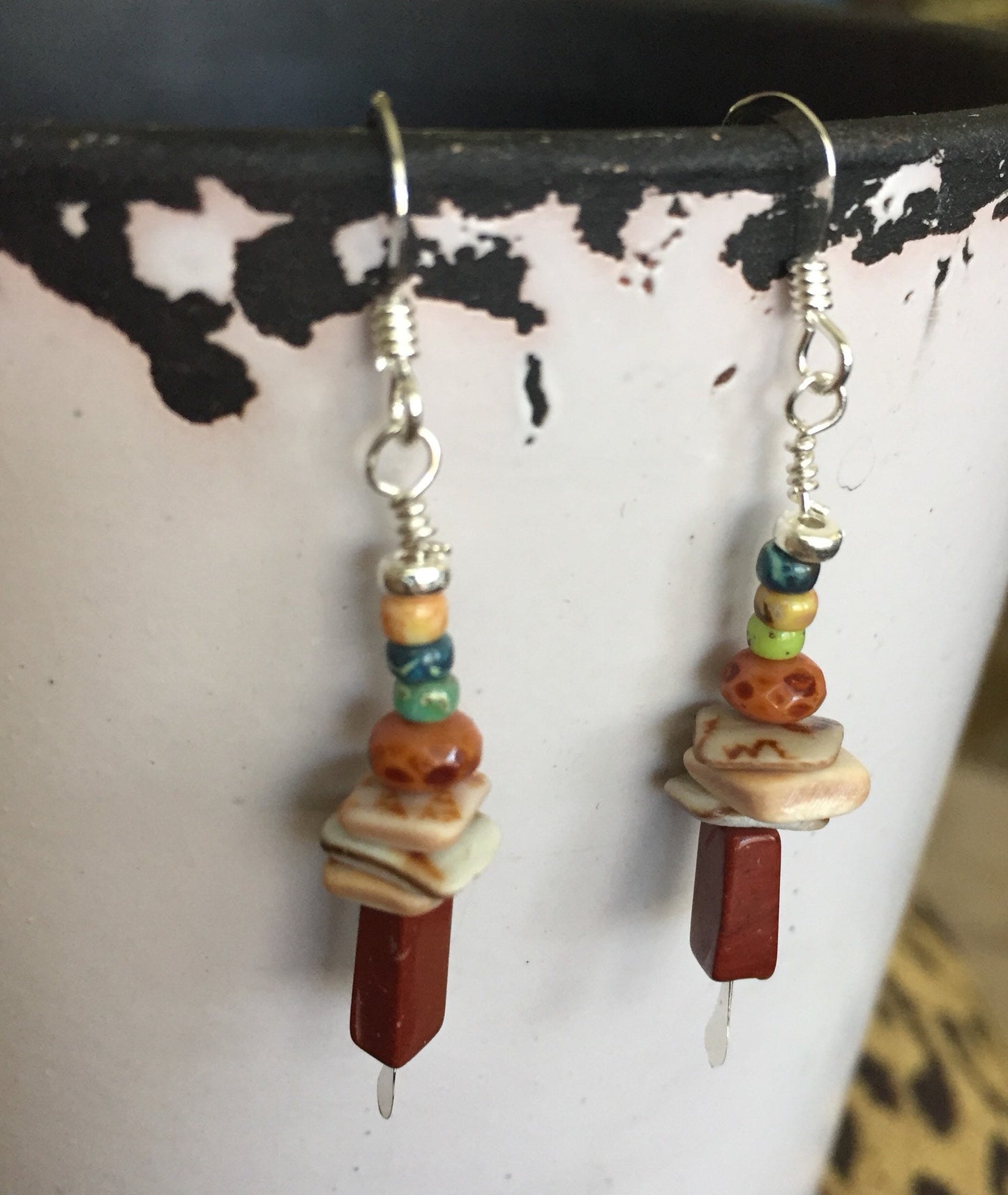 Sterling Silver Mixed Bead Dangle Earrings