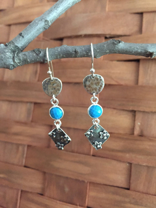 Sterling Silver Shorter Artisan Dangle Earrings