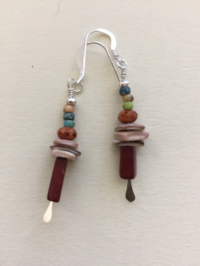 Sterling Silver Mixed Bead Dangle Earrings