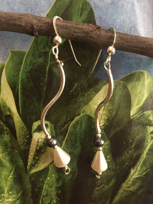 Sterling Silver "S" Curve Dangle Earrings