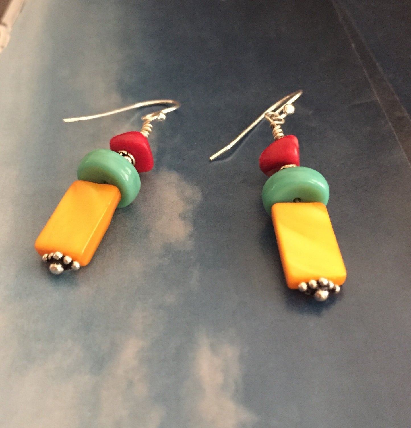 Sterling Silver Organic Style Dangle Earrings