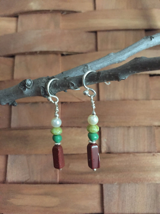 Sterling Silver + Beads=Petite Colorful Dangles
