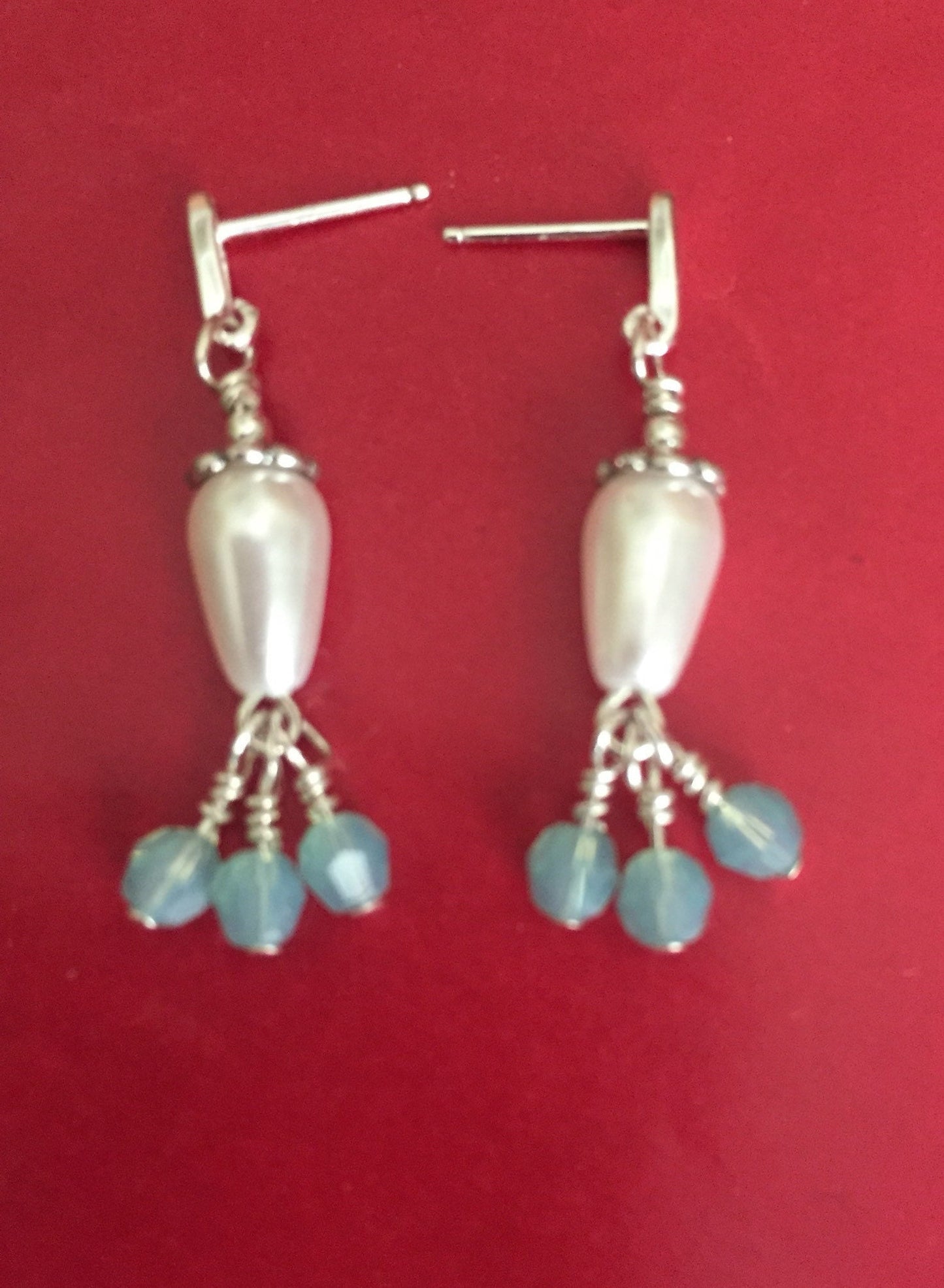 Sterling Silver, Pearl Teardrop Beads and Swarovski Crystal Dangles - Just Divine!