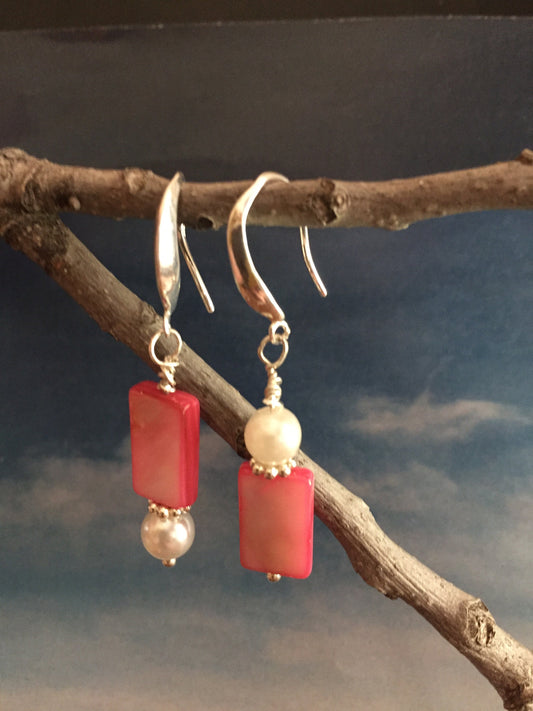 Sterling silver and beads - earrings for fun!