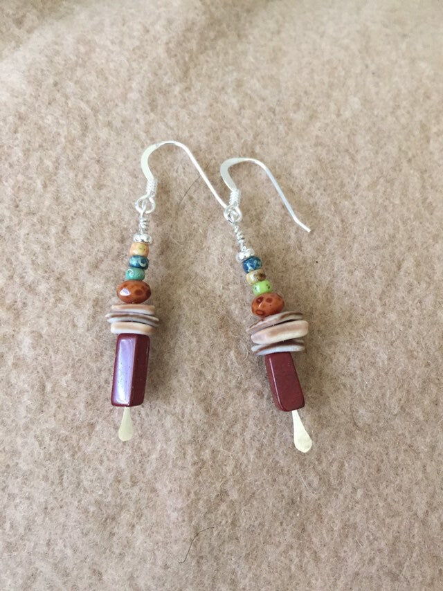 Sterling Silver Mixed Bead Dangle Earrings
