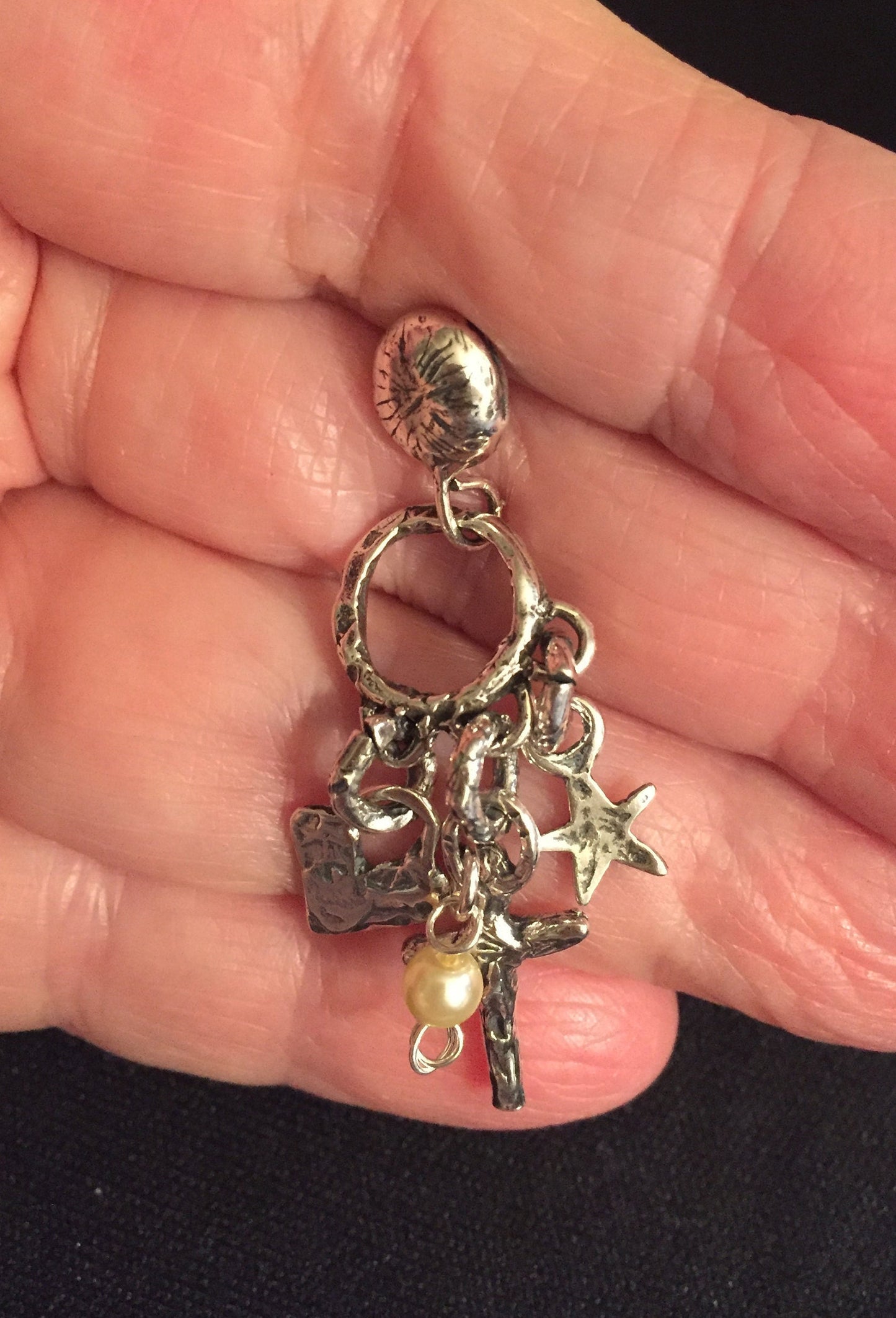 Sterling Silver Artisan Rustic Chandelier Earrings